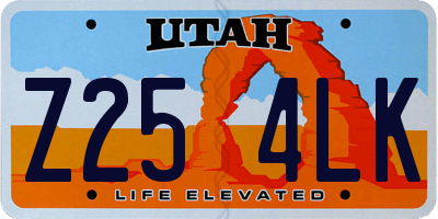 UT license plate Z254LK