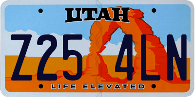 UT license plate Z254LN
