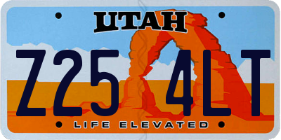 UT license plate Z254LT
