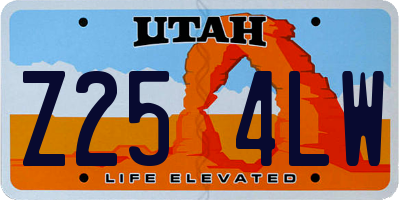 UT license plate Z254LW