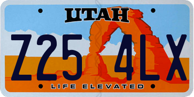 UT license plate Z254LX