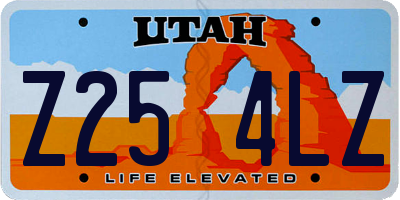 UT license plate Z254LZ