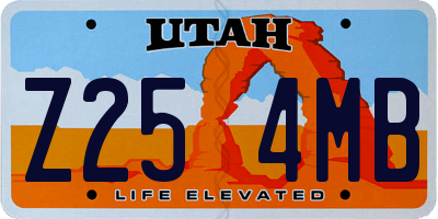 UT license plate Z254MB