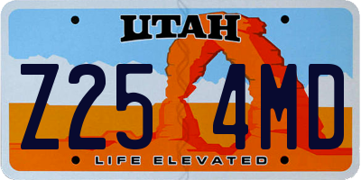 UT license plate Z254MD