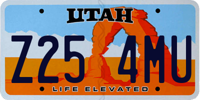 UT license plate Z254MU