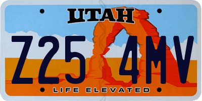 UT license plate Z254MV