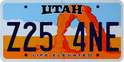 UT license plate Z254NE