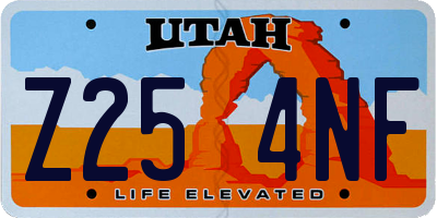 UT license plate Z254NF