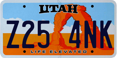 UT license plate Z254NK