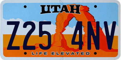 UT license plate Z254NV