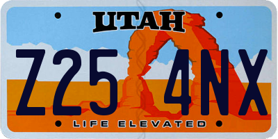 UT license plate Z254NX