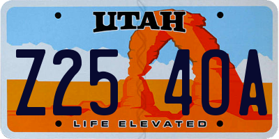 UT license plate Z254OA