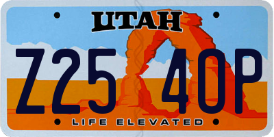 UT license plate Z254OP