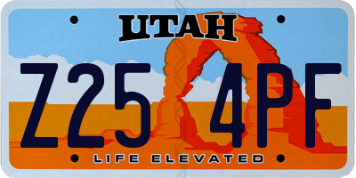 UT license plate Z254PF