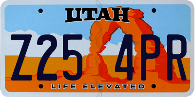 UT license plate Z254PR