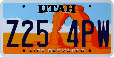 UT license plate Z254PW