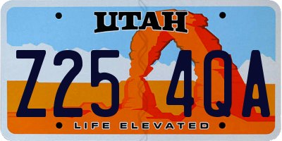 UT license plate Z254QA