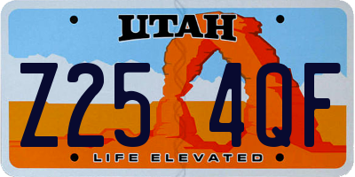 UT license plate Z254QF