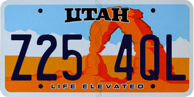 UT license plate Z254QL