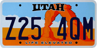 UT license plate Z254QM