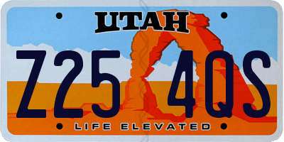 UT license plate Z254QS