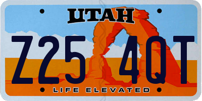 UT license plate Z254QT
