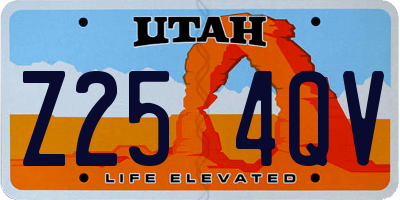 UT license plate Z254QV