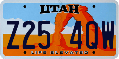 UT license plate Z254QW