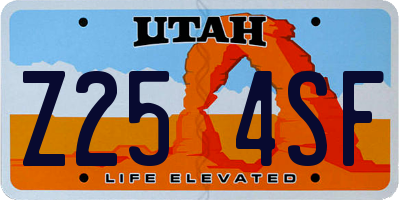 UT license plate Z254SF