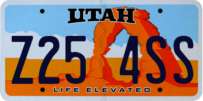 UT license plate Z254SS