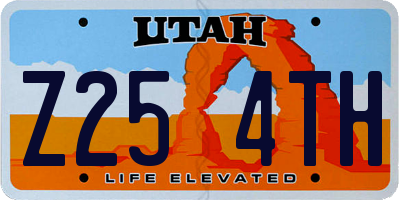 UT license plate Z254TH