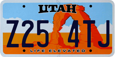 UT license plate Z254TJ