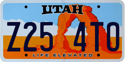 UT license plate Z254TO