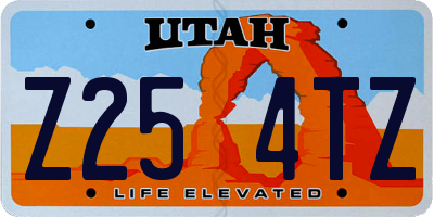 UT license plate Z254TZ
