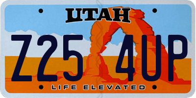 UT license plate Z254UP
