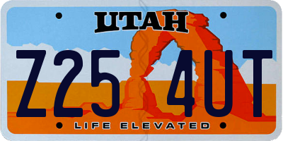 UT license plate Z254UT