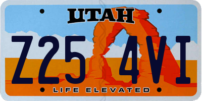 UT license plate Z254VI
