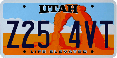 UT license plate Z254VT