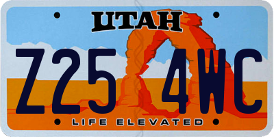 UT license plate Z254WC