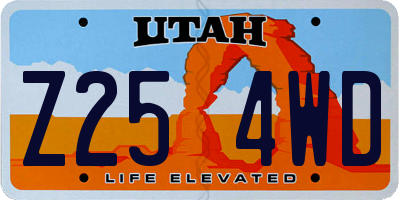 UT license plate Z254WD