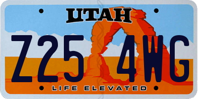 UT license plate Z254WG