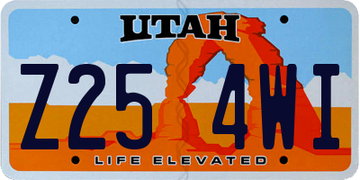 UT license plate Z254WI