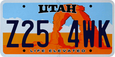 UT license plate Z254WK