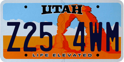 UT license plate Z254WM