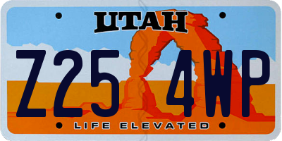 UT license plate Z254WP
