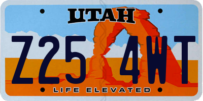 UT license plate Z254WT