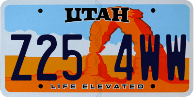 UT license plate Z254WW