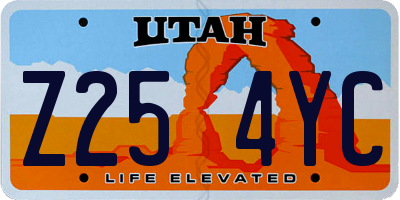 UT license plate Z254YC