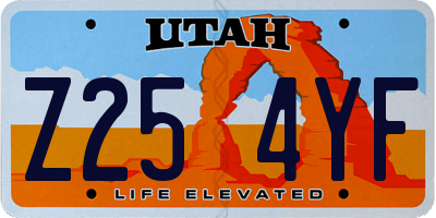 UT license plate Z254YF
