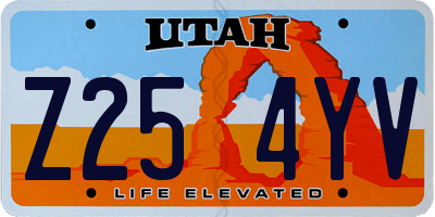 UT license plate Z254YV